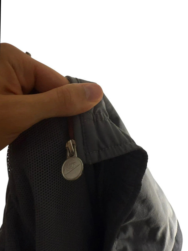 Nike Vintage Trackjacke – Grau/Schwarz, Baggy Fit, Größe 2XL