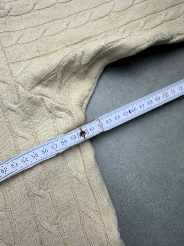 Lacoste Cable Knit Sweater – Beige – Größe S
