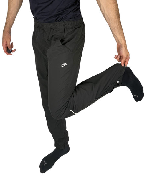 Nike Track Pants Open-Leg – Schwarz, Größe M, Vintage Nylonhose