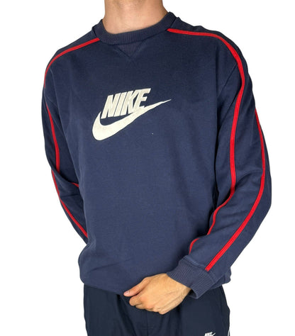 Vintage Nike Pullover – Navy Blau, Baggy Fit, Größe XL