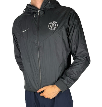 Nike PSG Windbreaker Jacke – Schwarz, Größe L, Polyeste Leichtgewicht mit Kapuze