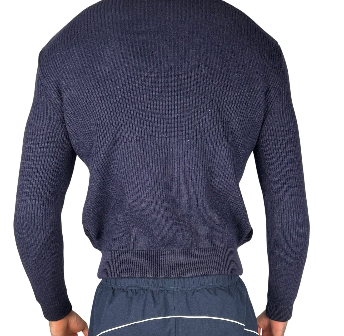 Lacoste Zip-Pullover – Navy Blau, Heavyweight Cotton, Größe M