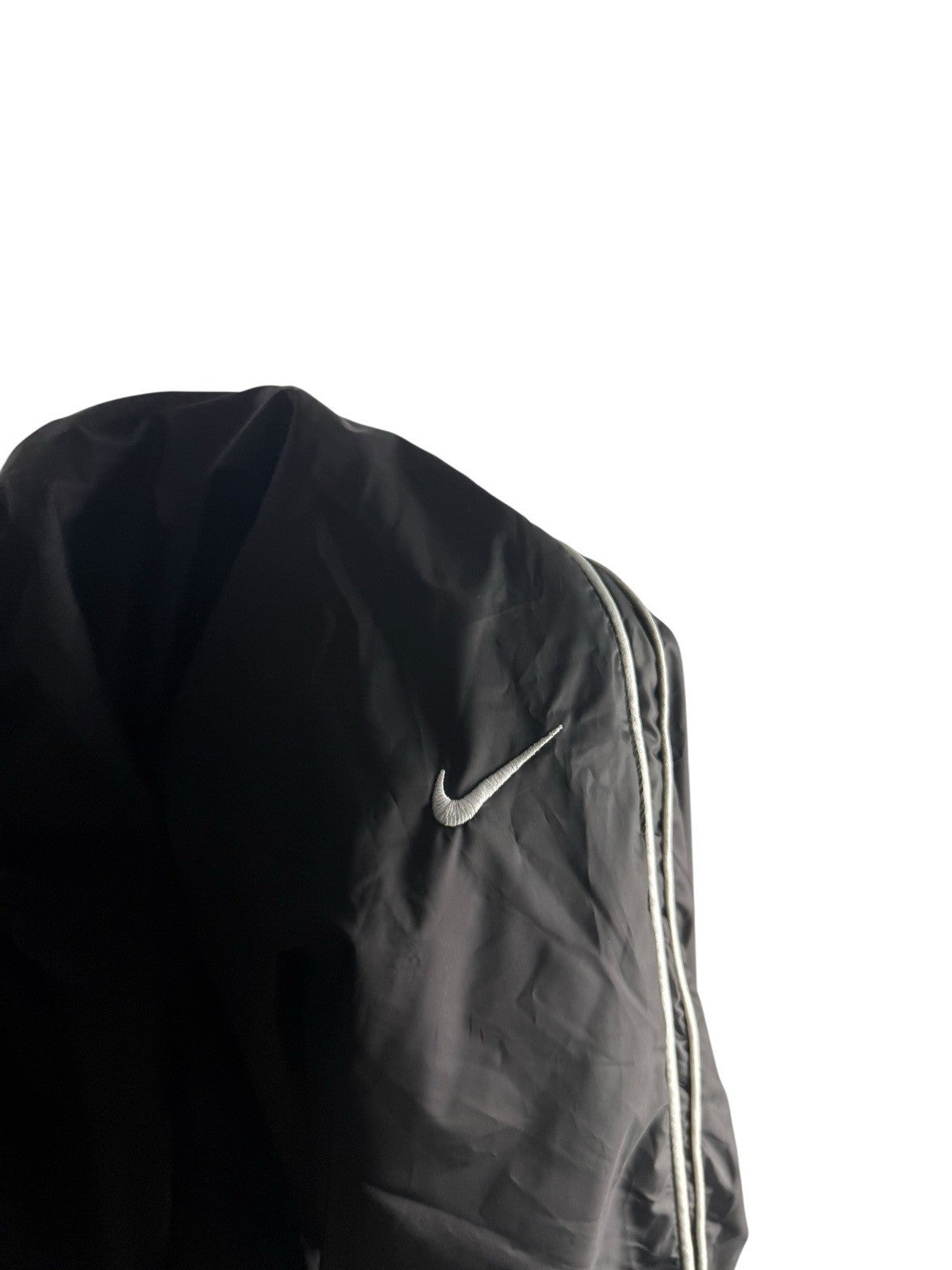 Nike Track Pants – Schwarz, Nylon Open-Leg, Herren M, Vintage Look