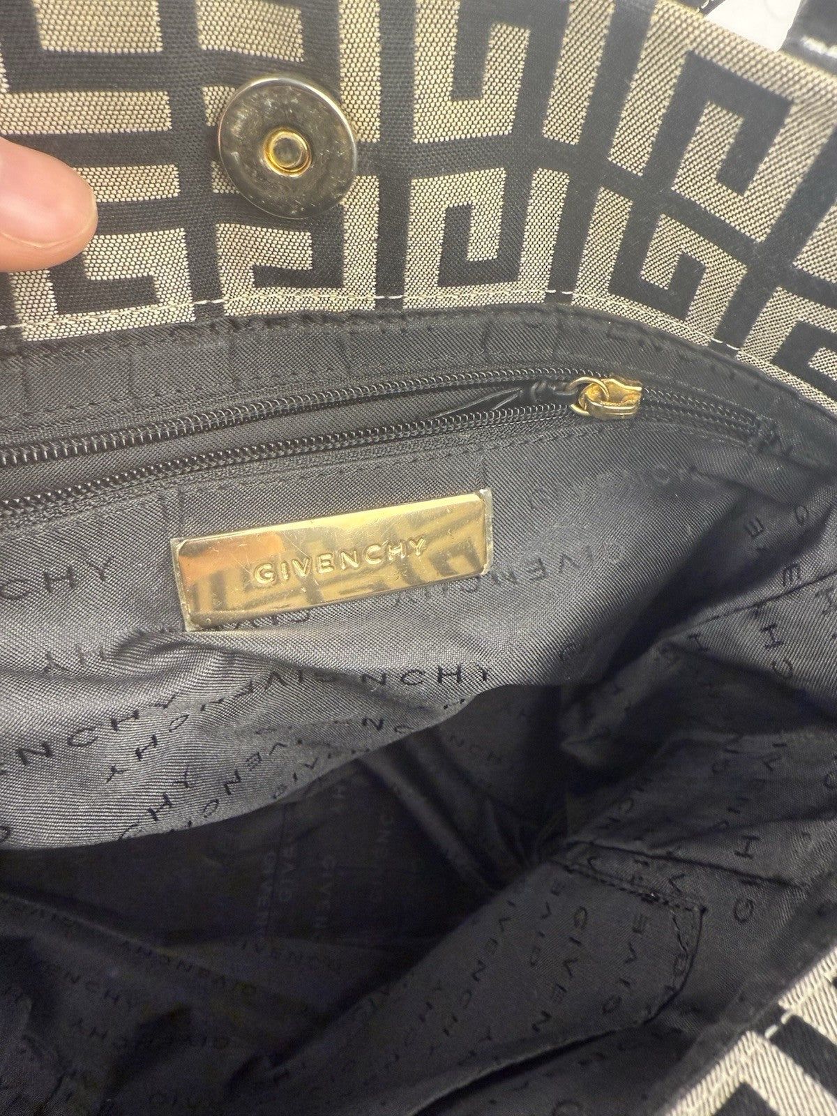 Vintage Givenchy Tasche – Canvas & Leder, Monogram, Top Zustand