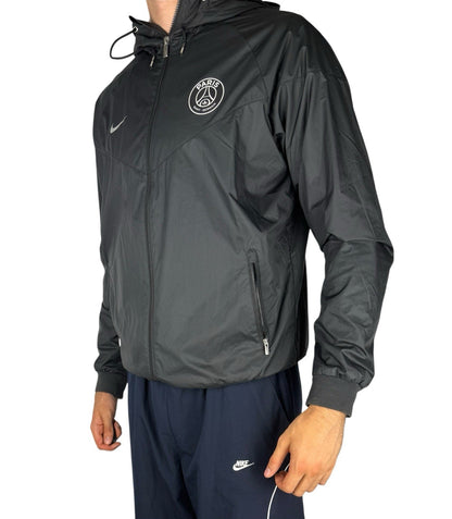 Nike PSG Windbreaker Jacke – Schwarz, Größe L, Polyeste Leichtgewicht mit Kapuze
