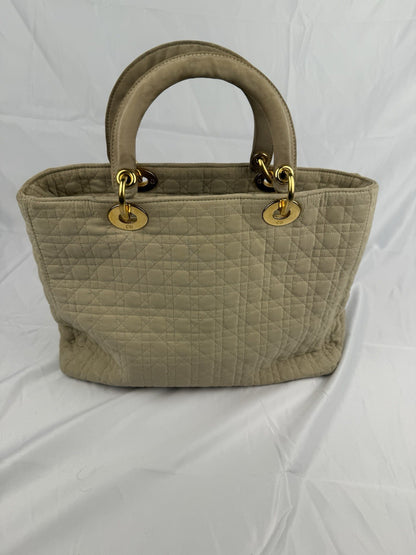 Lady Dior Tasche – Beige, Canvas, Vintage, sehr guter Zustand