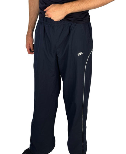 Vintage Nike Track Pants – Open-Leg mit verstellbarem Beinabschluss  Navy Blau L