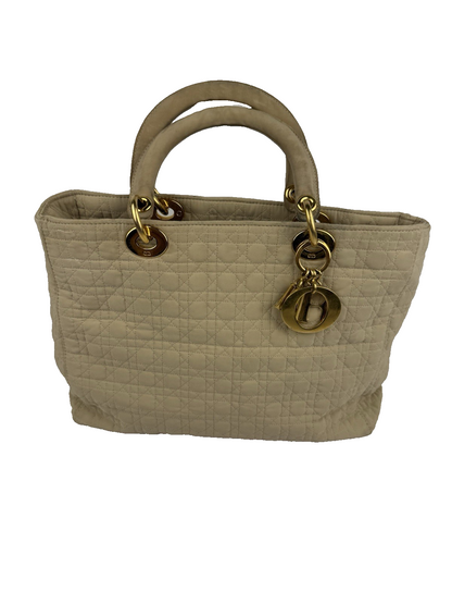 Lady Dior Tasche – Beige, Canvas, Vintage, sehr guter Zustand