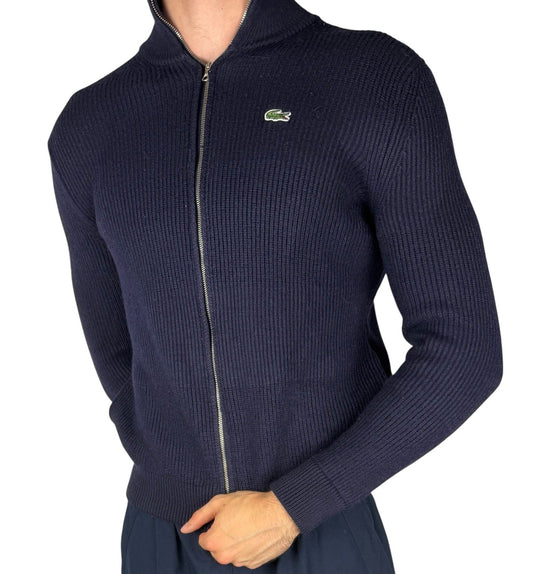 Lacoste Zip-Pullover – Navy Blau, Heavyweight Cotton, Größe M