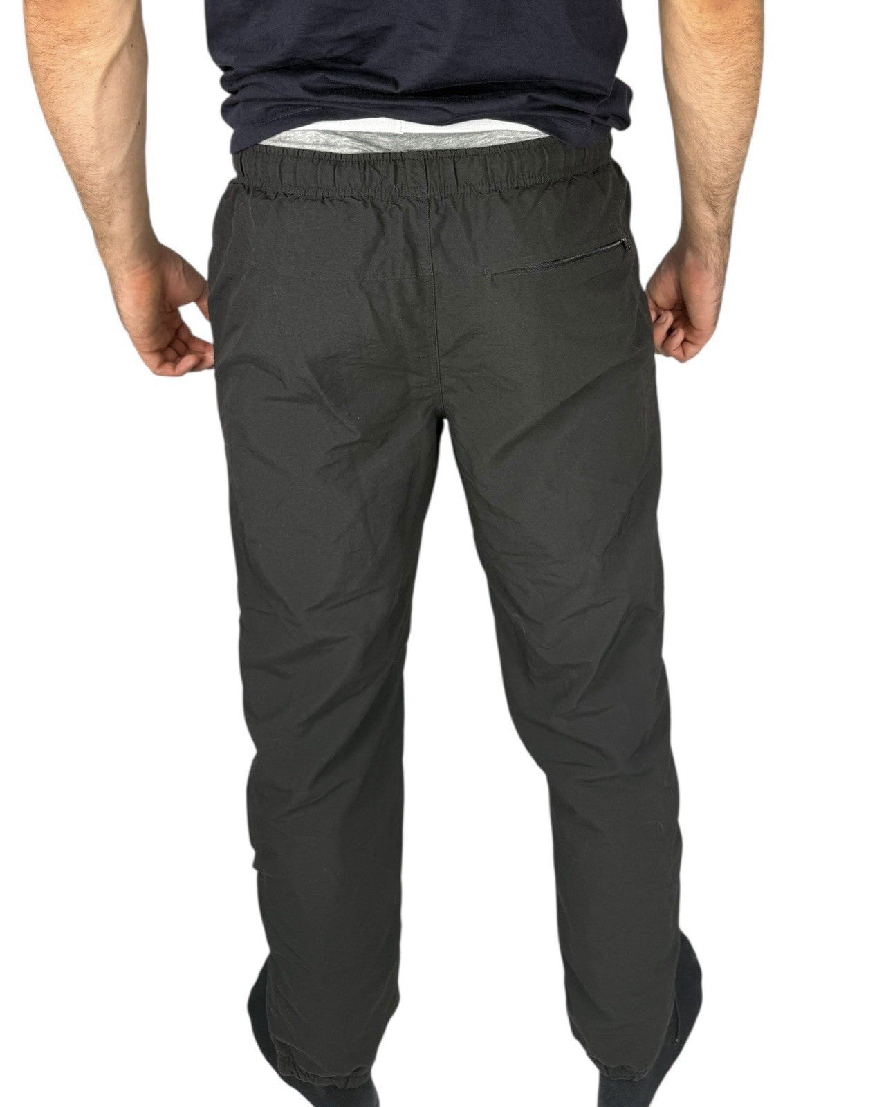 Nike Track Pants Open-Leg – Schwarz, Größe M, Vintage Nylonhose