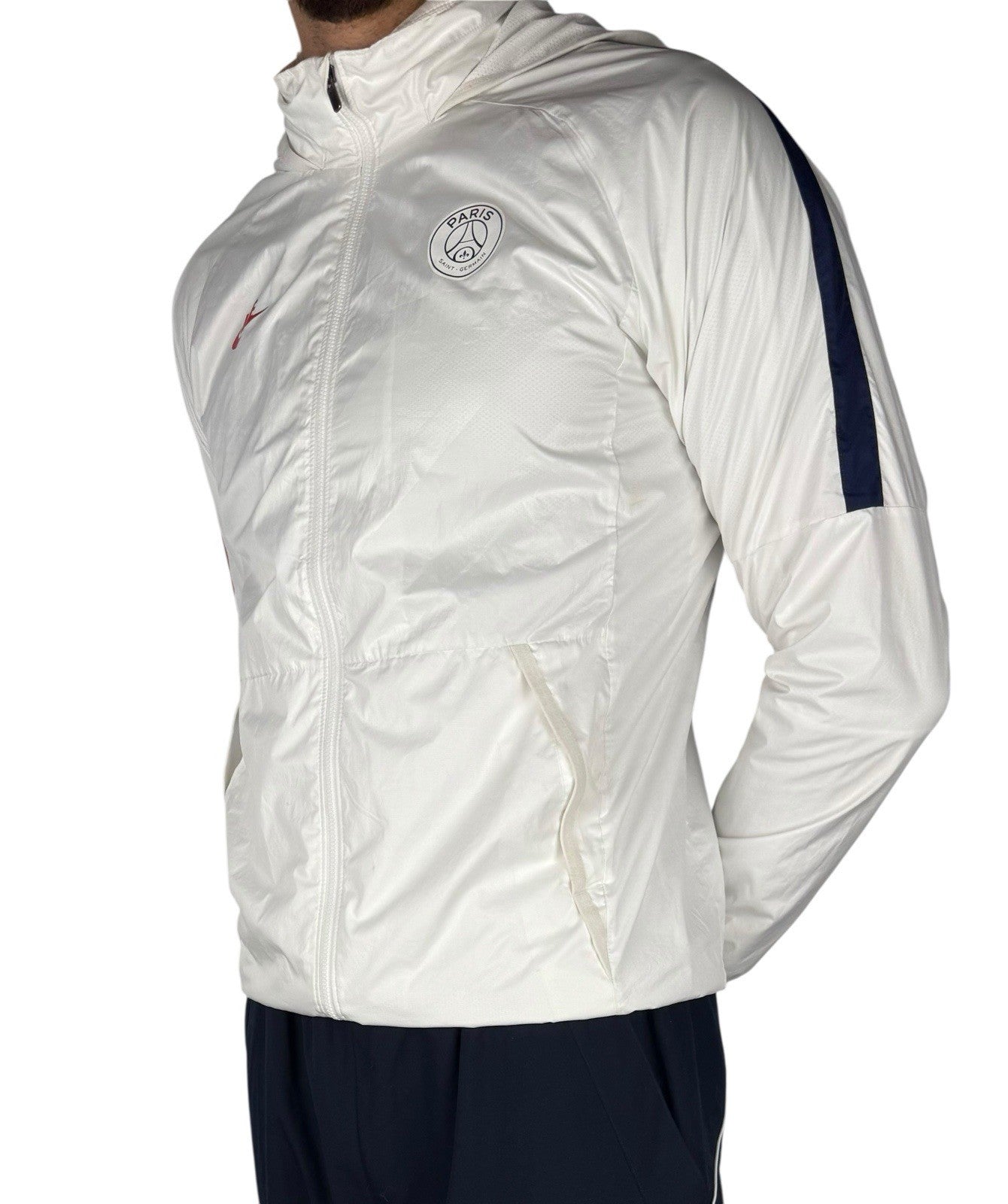 Nike PSG Windbreaker – Weiß, Größe M , leichter Vintage-Style