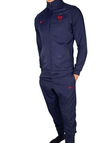 Nike Frankreich Nationalmannschaft Tracksuit – Komplett bestickt – Marineblau M