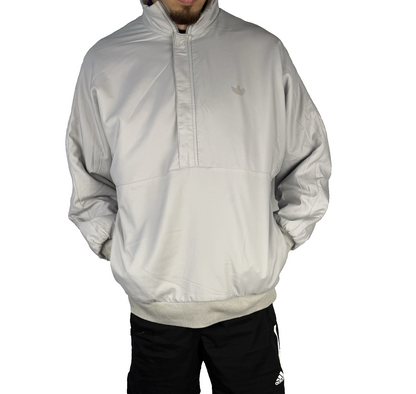 Vintage Adidas Half-Zip Jacke – Grau – Baggy Fit – Größe M–L