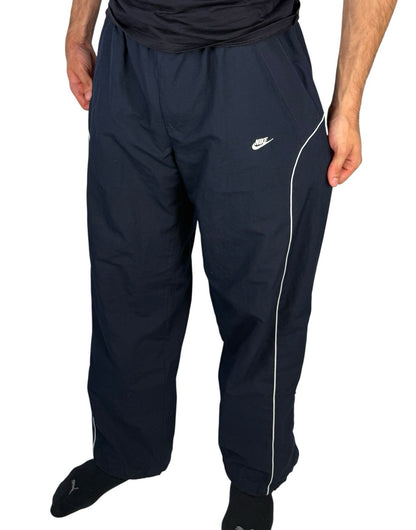 Vintage Nike Track Pants – Open-Leg mit verstellbarem Beinabschluss  Navy Blau L