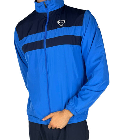 Vintage Nike Trackjacke – Hellblau & Schwarz, Größe M, 90s Look