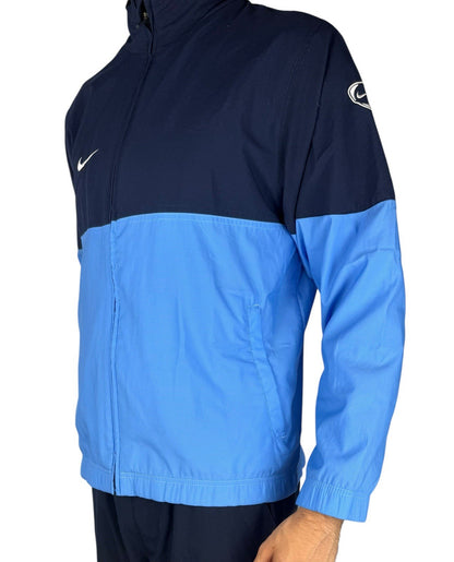 Vintage Nike Trackjacke – Hell-/Dunkelblau, Größe M, Retro Style