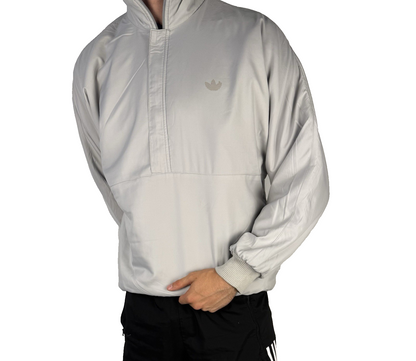 Vintage Adidas Half-Zip Jacke – Grau – Baggy Fit – Größe M–L
