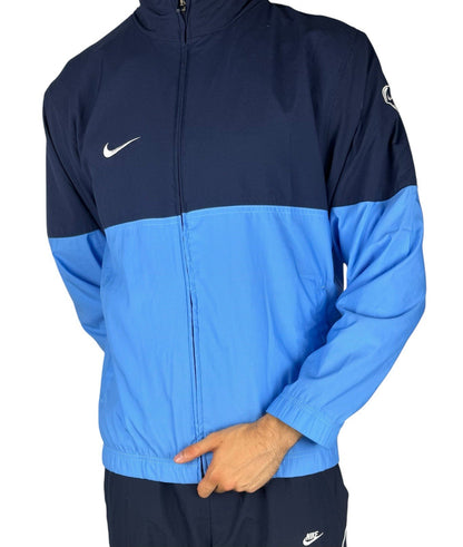 Vintage Nike Trackjacke – Hell-/Dunkelblau, Größe M, Retro Style