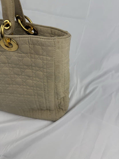 Lady Dior Tasche – Beige, Canvas, Vintage, sehr guter Zustand