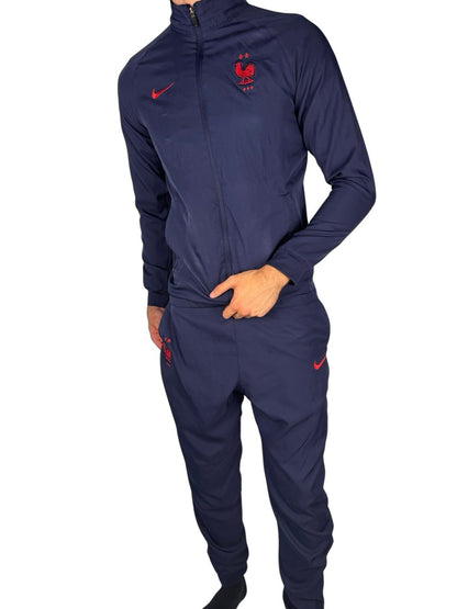 Nike Frankreich Nationalmannschaft Tracksuit – Komplett bestickt – Marineblau M