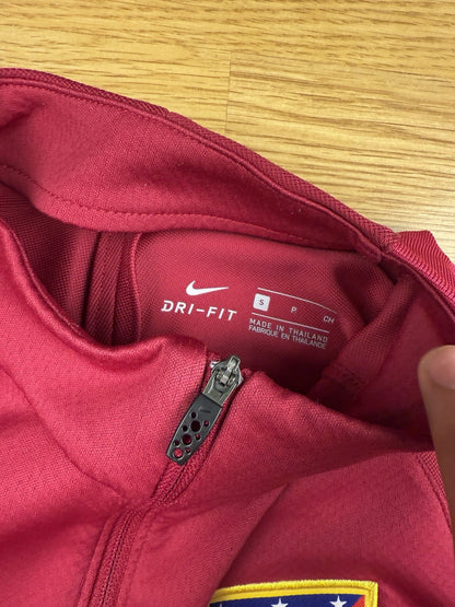 Atletico Madrid Trainingsjacke Quarterzip – Nike, Größe S, Burgunderrot