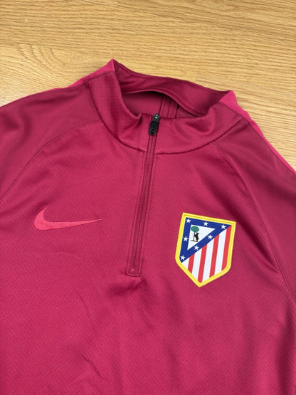 Atletico Madrid Trainingsjacke Quarterzip – Nike, Größe S, Burgunderrot