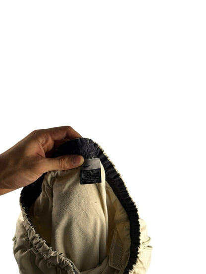 Nike Track Pants – Beige-Grau, Open-Leg Nylonhose, Herren M, Vintage Look