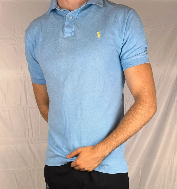 Ralph Lauren Polo Shirt Hellblau Kurzarm – Slimfit – Größe L