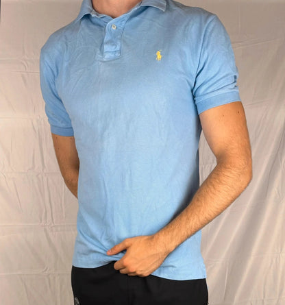 Ralph Lauren Polo Shirt Hellblau Kurzarm – Slimfit – Größe L