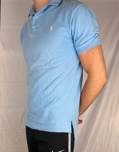 Ralph Lauren Polo Shirt Hellblau Kurzarm – Slimfit – Größe L