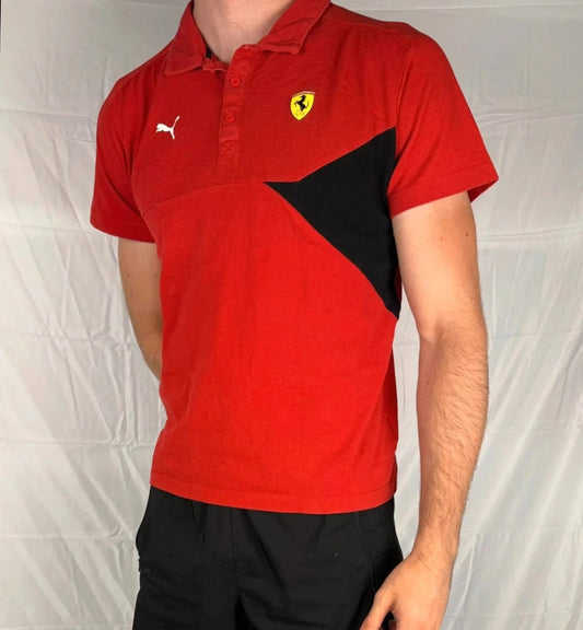 Ferrari x Puma Polo Shirt – Rot-Schwarz | Größe L (fällt wie M) chemise - shirt - camicia
