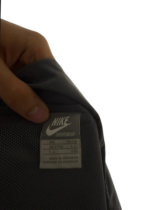 Nike Vintage Trackjacke – Grau/Schwarz, Baggy Fit, Größe 2XL