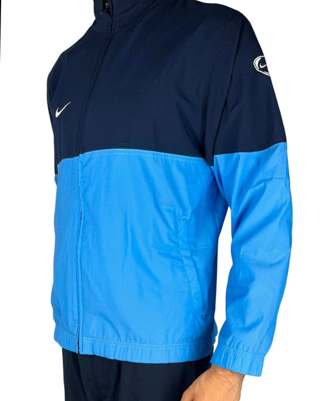 Vintage Nike Trackjacke – Hell-/Dunkelblau, Größe M, Retro Style jasje - veste- giacca