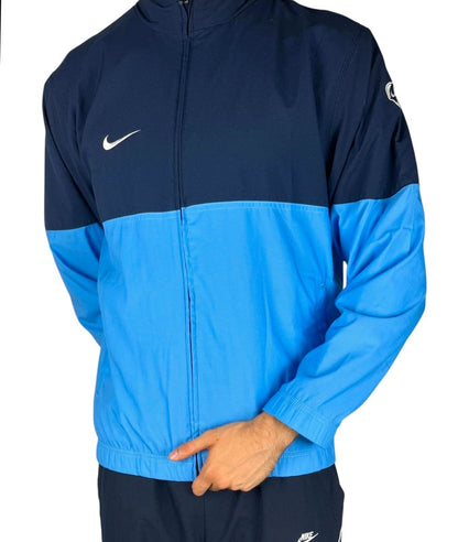 Vintage Nike Trackjacke – Hell-/Dunkelblau, Größe M, Retro Style jasje - veste- giacca