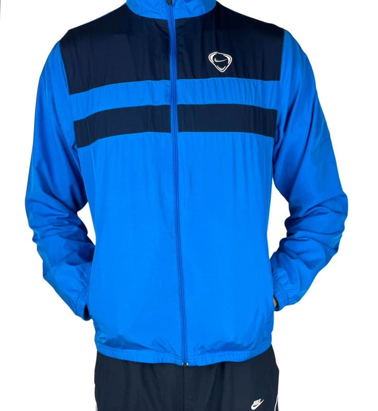 Vintage Nike Trackjacke – Hellblau & Schwarz, Größe M, 90s Look jasje - veste- giacca