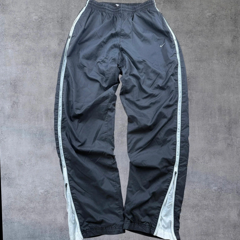 Nike Track Pants – Schwarz – Baggy Fit – Herren S – Nylon – Open Leg