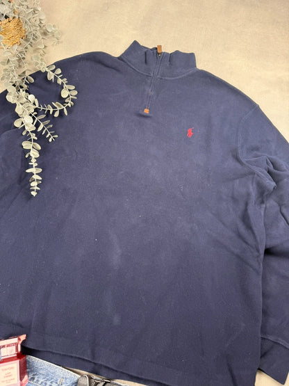 Ralph Lauren Quarter Zip – Marineblau – Feinstrick – Größe XL