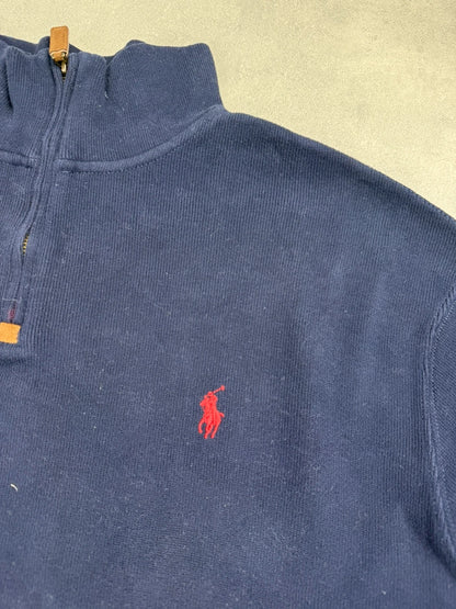 Ralph Lauren Quarter Zip – Marineblau – Feinstrick – Größe XL