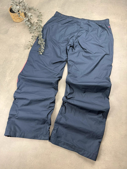 Nike Track Pants – Schwarz mit pinkem Piping – Damen L – Vintage
