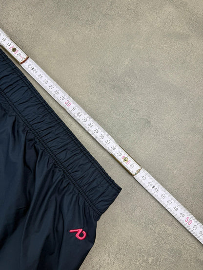 Nike Track Pants – Schwarz mit pinkem Piping – Damen L – Vintage