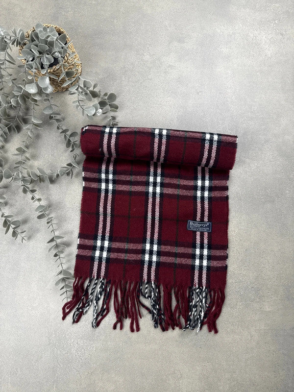 Burberry Schal – Dunkelrot – 100 % Lammwolle – 1.04