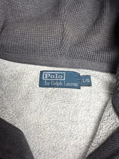 Ralph Lauren Zip Hoodie – Grau – Distressed Edition – Größe L