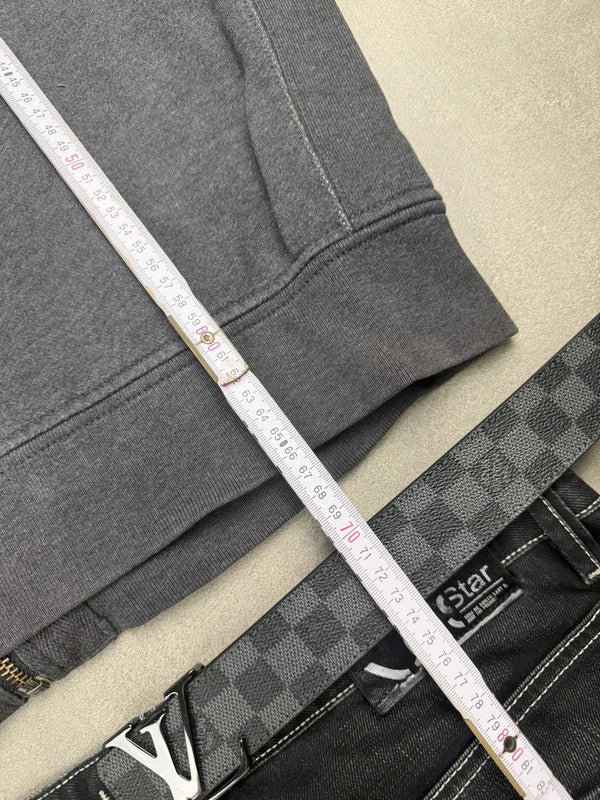 Ralph Lauren Zip Hoodie – Grau – Distressed Edition – Größe L