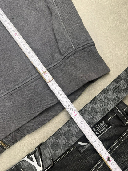 Ralph Lauren Zip Hoodie – Grau – Distressed Edition – Größe L