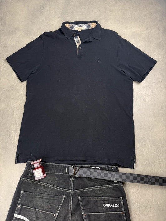 Burberry Vintage Polo – Schwarz – Größe XL