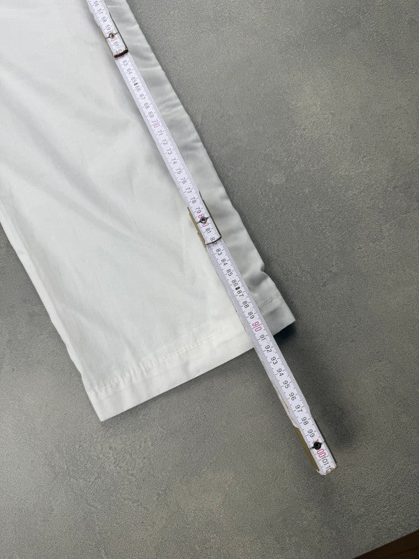 Nike Trackpants – Weiß – Open Leg – Damen S – Leinenoptik