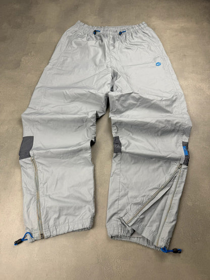 Nike Hex Trackpants – Grau – Open Leg – Y2K – Größe S