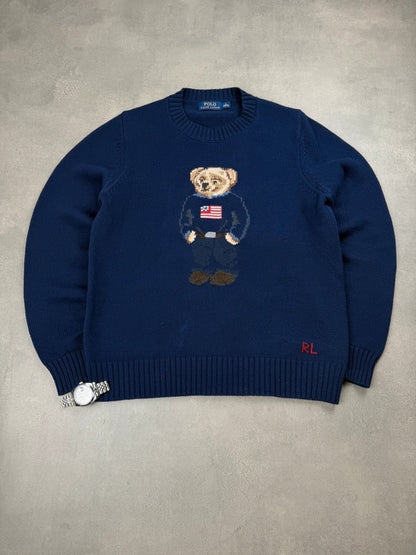 Ralph Lauren Polo Bear Sweater – Marineblau – Größe S Strick