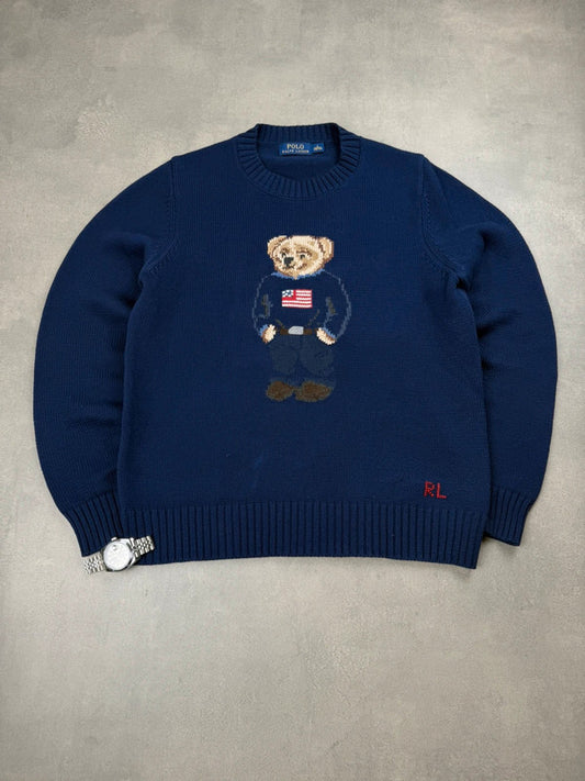 Ralph Lauren Polo Bear Sweater – Marineblau – Größe S Strick