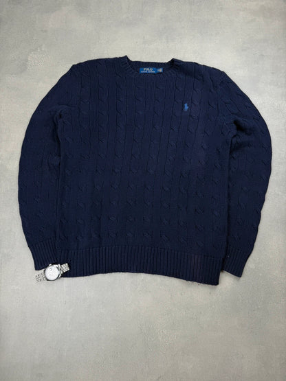 Ralph Lauren Cable Knit Sweater – Dunkelblau – Größe S